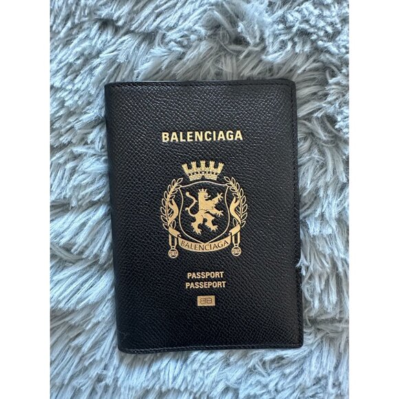 Balenciaga Passport Wallet (Black) Leather Passport Holder Made In Italy Black & - Picture 1 of 5
